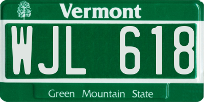 VT license plate WJL618