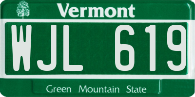VT license plate WJL619