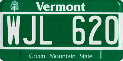 VT license plate WJL620