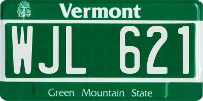 VT license plate WJL621