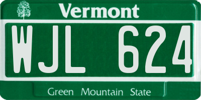 VT license plate WJL624