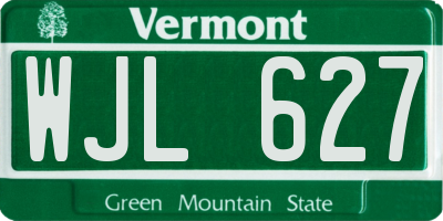 VT license plate WJL627