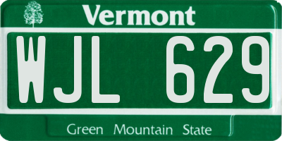 VT license plate WJL629
