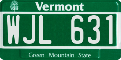 VT license plate WJL631