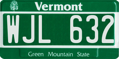 VT license plate WJL632