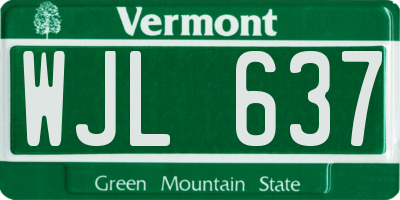 VT license plate WJL637