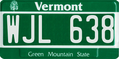 VT license plate WJL638
