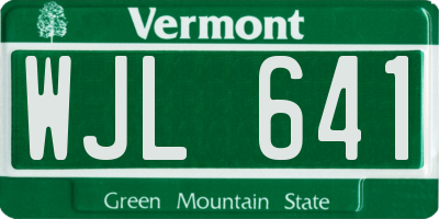 VT license plate WJL641