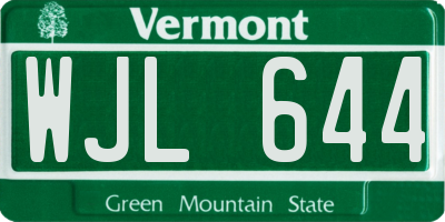 VT license plate WJL644