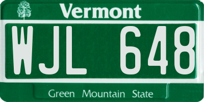 VT license plate WJL648