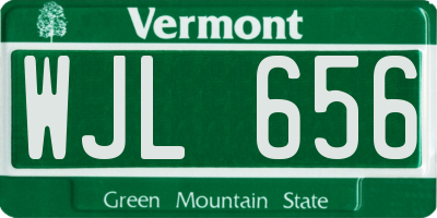 VT license plate WJL656