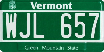 VT license plate WJL657