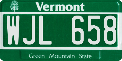 VT license plate WJL658