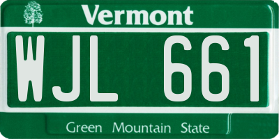 VT license plate WJL661