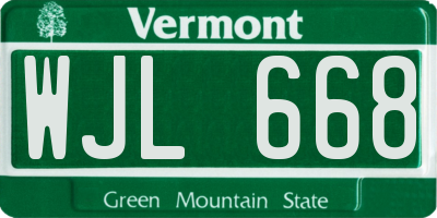 VT license plate WJL668