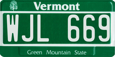 VT license plate WJL669