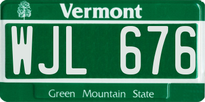 VT license plate WJL676