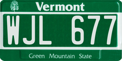 VT license plate WJL677