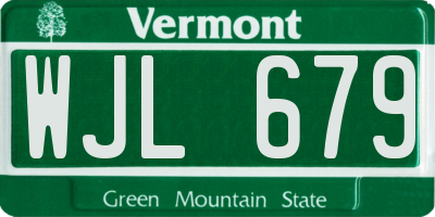 VT license plate WJL679