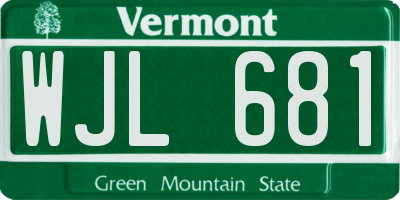 VT license plate WJL681
