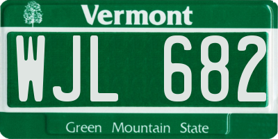 VT license plate WJL682