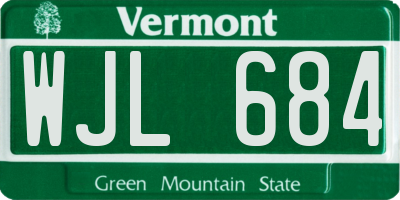 VT license plate WJL684