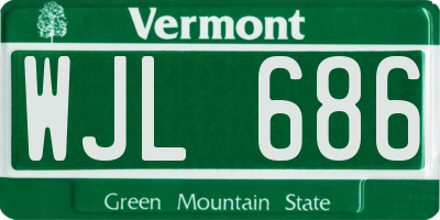 VT license plate WJL686