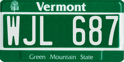 VT license plate WJL687