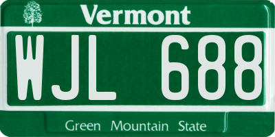 VT license plate WJL688