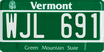 VT license plate WJL691