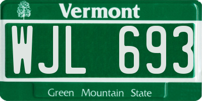 VT license plate WJL693
