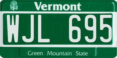 VT license plate WJL695