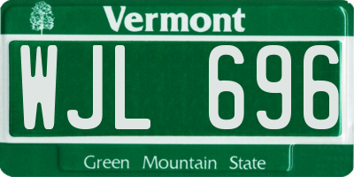 VT license plate WJL696