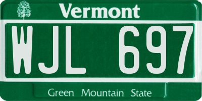 VT license plate WJL697