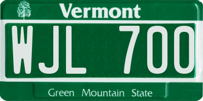 VT license plate WJL700