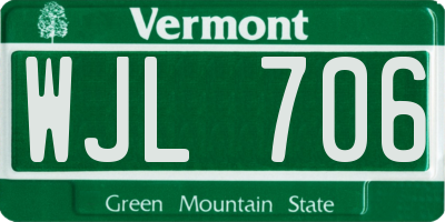 VT license plate WJL706