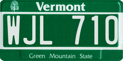 VT license plate WJL710