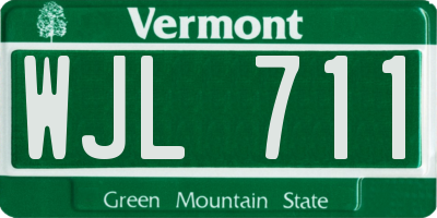 VT license plate WJL711