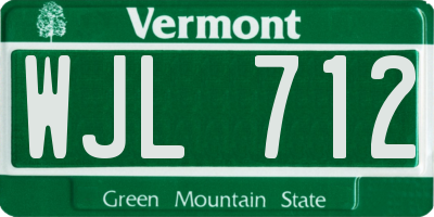 VT license plate WJL712