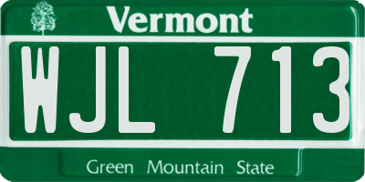 VT license plate WJL713
