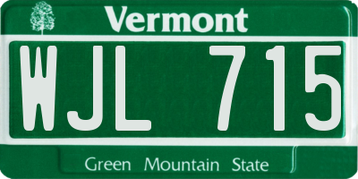 VT license plate WJL715