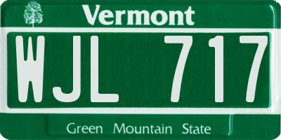 VT license plate WJL717