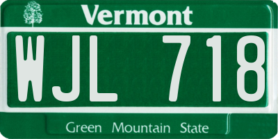 VT license plate WJL718