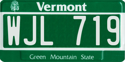 VT license plate WJL719