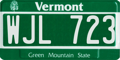 VT license plate WJL723