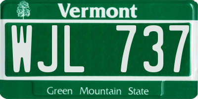 VT license plate WJL737