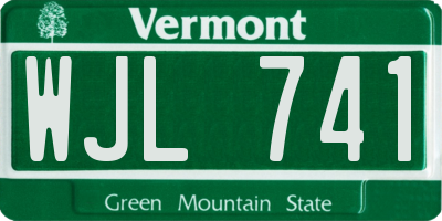 VT license plate WJL741
