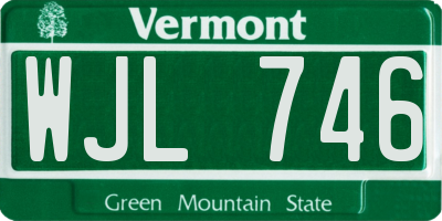 VT license plate WJL746