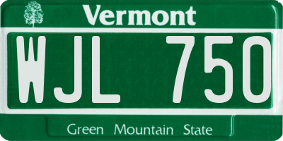 VT license plate WJL750