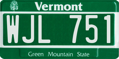VT license plate WJL751